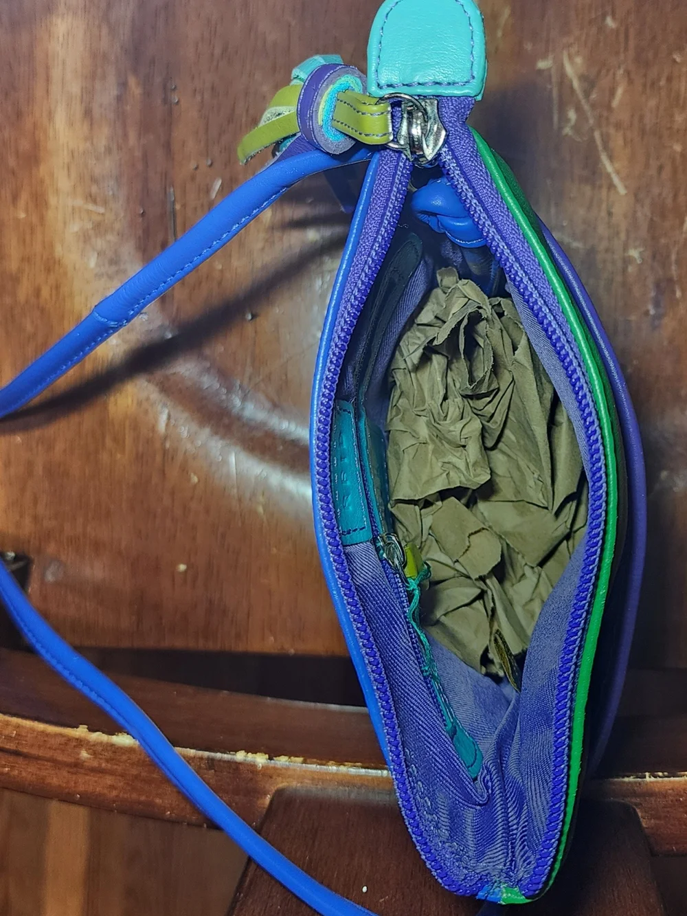 Green & Blue Colorblock Crossbody Bag — Sleek Everyday Carry